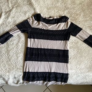 Express Black and cream stripped sweater